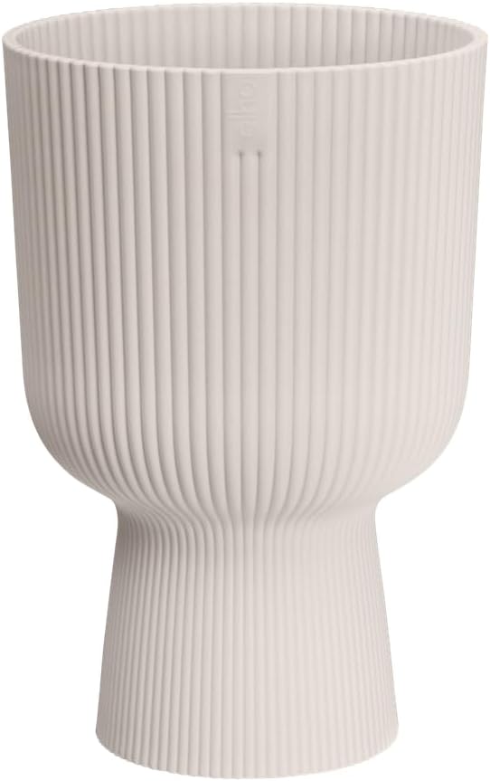 Vibes Fold Coupe 30 - Pot De Fleurs pour Intérieur - Plastique 100% recyclé - Ø 29.5 x H 44.7 cm - Blanc/Linen White 30 cm Linen White