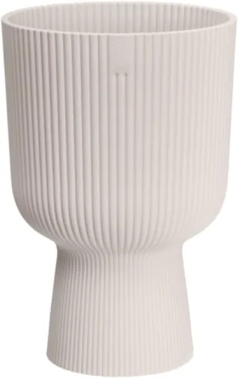 Vibes Fold Coupe 30 - Pot De Fleurs pour Intérieur - Plastique 100% recyclé - Ø 29.5 x H 44.7 cm - Blanc/Linen White 30 cm Linen White