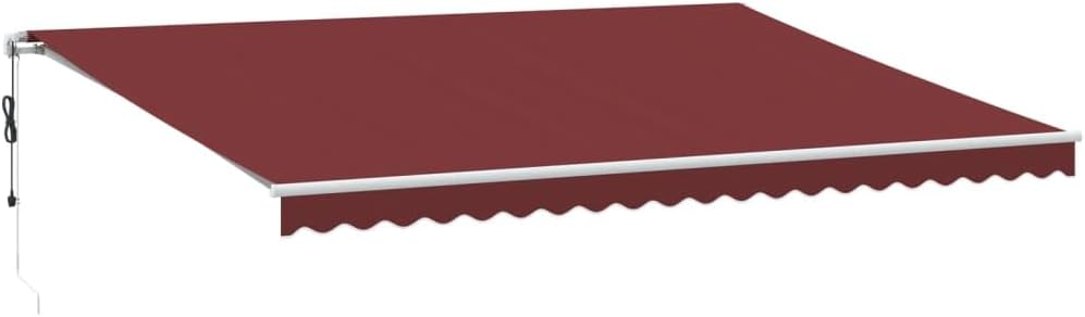 Store Banne Motorisé 5x3,5 Store banne Electrique avec Télécommande Auvent Rétractable à Bras Repliable pour Balcons Terrasse et Jardin-Bordeaux et blanc-500 x 350 cm
