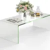 Test COSTWAY Table Basse Verre Trempé en U : simple, lourde, efficace dans un salon moderne