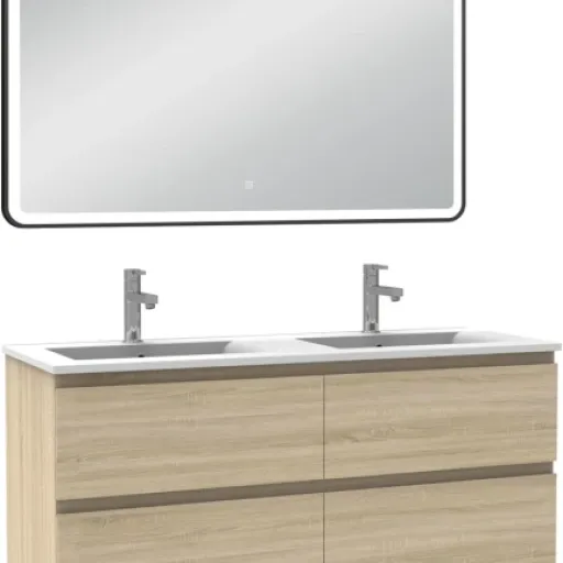 Test AICA Meuble Salle de Bain 120cm : double vasque pratique et miroir bien fichu, mais quelques compromis