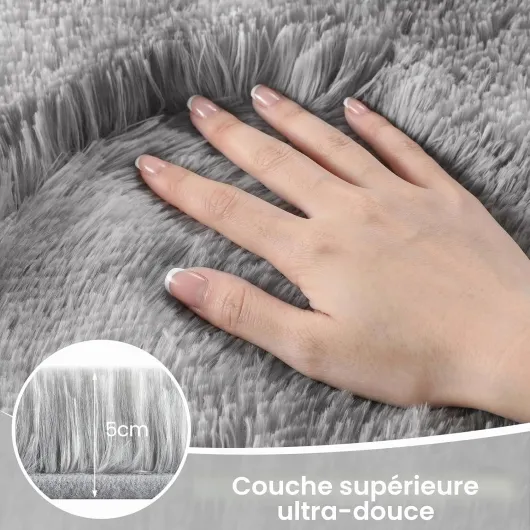 Sour Lemon Tapis de Salon, à Poils Longs, Tapis Chambre Gris, 200 x 300 cm, antidérapant, Extra Large, Moelleux et Moderne, pour Chambre à Coucher, Chambre d'enfant Gris Clair 200 x 300 cm (Rectangulaire)