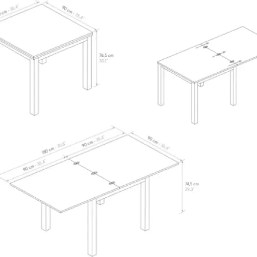 Test Table extensible Giuliano PAZZO DESIGN : une petite table carrée qui sait se débrouiller en mode grandes tablées