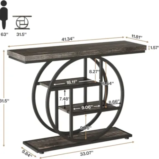 Test Tribesigns Console industrielle 105 cm : la petite table qui fait le job dans un couloir serré