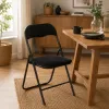 Test lot de 6 chaises pliantes velours noir Toilinuxcom : pratiques et assez confort pour dépanner souvent