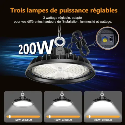 Test RUISUN UFO 200W LED High Bay : du gros éclairage pour garage et atelier sans se ruiner