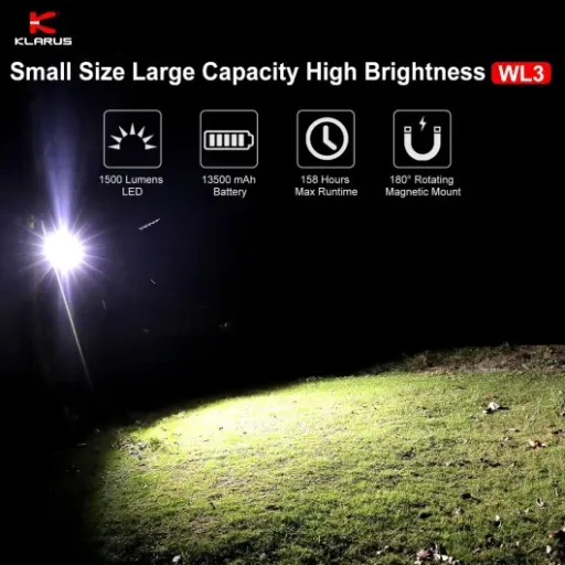 Test KLARUS WL3 : la lampe de camping qui sert aussi de projecteur de chantier et de powerbank
