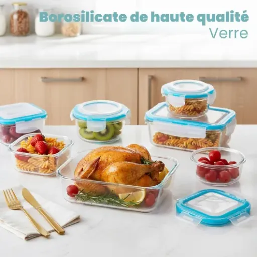 Test KICHLY Boite Alimentaire Verre 18 pièces : du verre partout dans la cuisine, ça fait le job