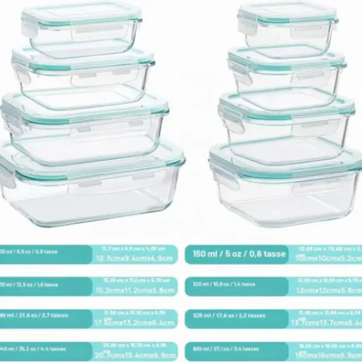 Test Vtopmart Lot de 16 boîtes alimentaires en verre : du basique solide pour le frigo et le meal prep