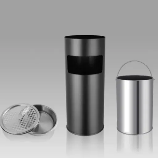 Test HUOLE Poubelle Inox 30L : la corbeille/cendrier de hall qui fait le job sans chichi
