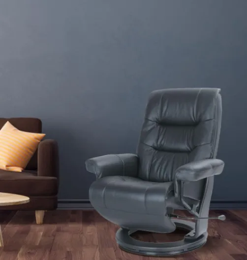 Max : Fauteuil de Relaxation Design - Cuir Noir