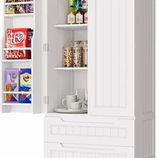 Test Bealife Buffet de Cuisine Blanc : petit meuble de rangement qui fait le job dans une petite cuisine