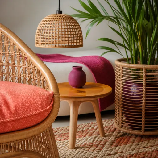 Le rotin dans un salon contemporain : trois manières de l'adopter sans effet brocante
